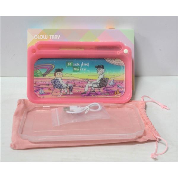 NEW PINK GLOW TRAY; LED PLASTIC ROLLING TRAY- 7