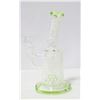 Image 1 : NEW 8.5" WHITE HONEYCOMB/ GREEN GLASS PERC BONG