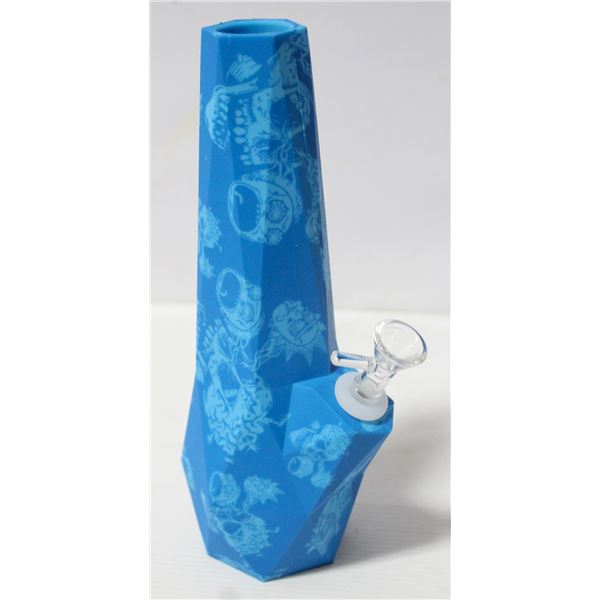 NEW 10" SILICONE BONG; BLUE RICK & MORTY
