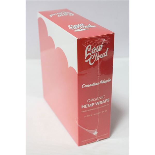 LOW CLOUD 25PK ORGANIC HEMP WRAPS; CANADIAN MAPLE