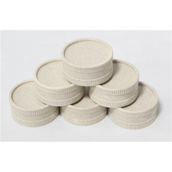NEW 6PK BIO PLASTIC TWIST HERB GRINDERS; CREAM