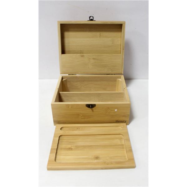 SHOMORY WOODEN STASH BOX W/ REMOVABLE TRAY