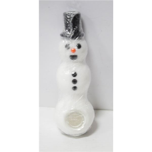 NEW 5" SILICONE SNOWMAN PIPE W/ GLASS BOWL