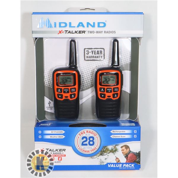 NEW MIDLAND X-TALKER TWO WAY RADIOS SET