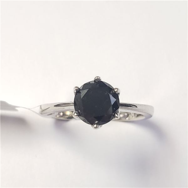 10K WHITE GOLD BLACK DIAMOND(1.2CT) RING