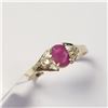 Image 2 : 10K YELLOW GOLD RUBY(0.56CT) DIAMOND(0.03CT)