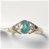 Image 1 : 10K YELLOW GOLD EMERALD(0.5CT) DIAMOND(0.03CT)RING