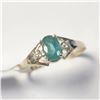 Image 2 : 10K YELLOW GOLD EMERALD(0.5CT) DIAMOND(0.03CT)RING