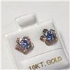 Image 2 : 10K YELLOW GOLD TANZANITE 2IN1 EARRINGS