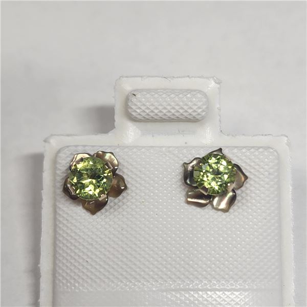 10K YELLOW GOLD PERIDOT 2IN1 EARRINGS