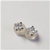 Image 2 : 14K YELLOW GOLD CZ EARRINGS, MADE IN CANADA