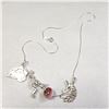 Image 2 : SILVER LOTS OF PENDANTS WITH CHAIN 16" NECKLACE