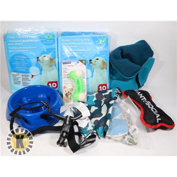 PUPPY PACK 2, TOYS COATS, SHOES, DISH, TRAINING