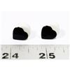 Image 1 : NEW 80'S STYLE BLACK HEART STUD EARRINGS