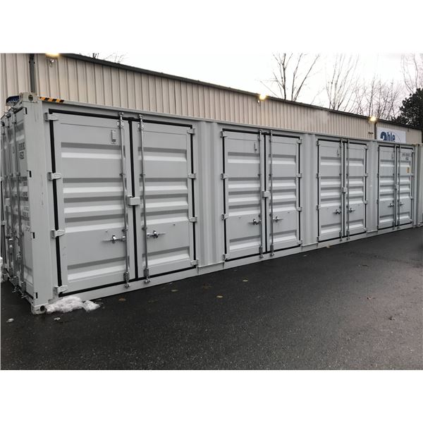 *H/T* *W* GREY 40' 52,910 MAX CAPACITY INDUSTRIAL TRANSPORT CONTAINER WITH 4 DUAL SWING SIDE DOORS