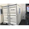 Image 1 : BEIGE PORTABLE OFFICE CONTAINER W87" X L108" X H99" WITH WINDOW AND LOCKING MAN DOOR