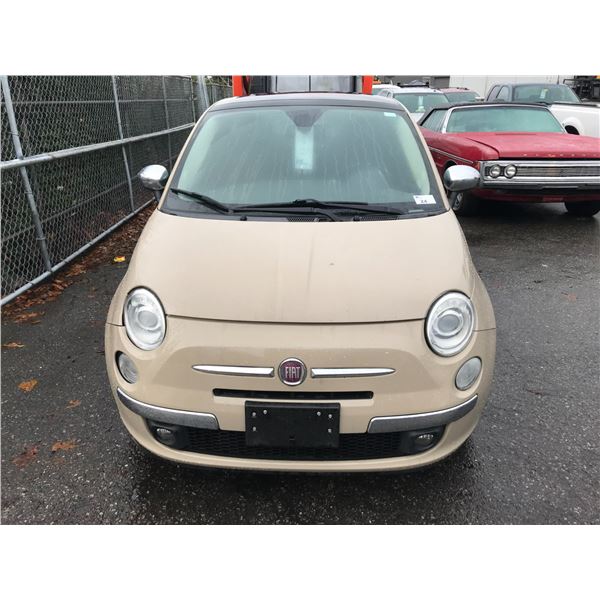 2012 FIAT 500, 2DR COUPE, BEIGE, VIN 3C3CFFCR2CT141897