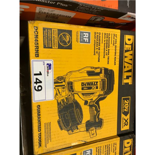 DEWALT DCN45RNB 20V CORDLESS ELECTRIC 15 DEGREE COIL ROOFING NAILER