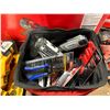 Image 2 : MILWAUKEE TOOL BAG WITH CONTENTS OF 2 MILWAUKEE M18 BATTERIES, MAKITA CORDLESS DRILL AND ASSORTED