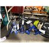 Image 1 : 2 ASSORTED HYDRAULIC JACKS, JACK STAND, HEAVY DUTY PIPE WRENCH AND POULON GAS POWERED WEED TRIMMER
