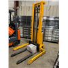 Image 1 : SPN 10 SERIES YELLOW 152" 2 STAGE MAST 2200 LBS CAPACITY SEMI-ELECTRIC MOBILE PALLET STACKER WITH