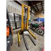 Image 2 : SPN 10 SERIES YELLOW 152" 2 STAGE MAST 2200 LBS CAPACITY SEMI-ELECTRIC MOBILE PALLET STACKER WITH