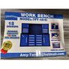 Image 2 : STEELMAN STAINLESS STEEL 18 DRAWER 4 DOOR WORKBENCH 67"H X 87"W X 23"D WITH ATTACHED HUTCH,