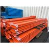 Image 2 : BLUE 95" X 43" INDUSTRIAL PALLET RACKING INCLUDING 40 UPRIGHTS, PALLET OF SUPPORT BARS, PALLET OF