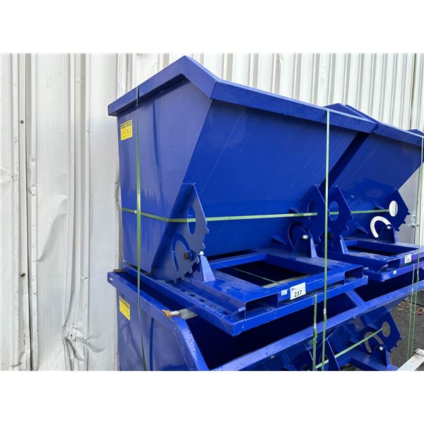 BLUE 43" X 40" X 37" INDUSTRIAL FORKLIFT DUMP BIN