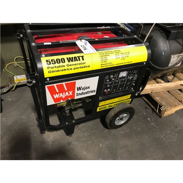 WAJAX INDUSTRIES MOBILE 13HP GAS GENERATOR MAX OUTPUT 5500W