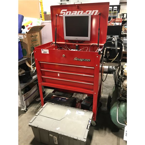 SNAP-ON RED MOBILE 3 DRAWER TOOL BOX SNAP-ON MODIS DIAGNOSTIC SYSTEM ...