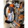 Image 2 : LOT OF ASSORTED RIDGID POWER TOOLS INCLUDING CORDLESS IMPACT DRIVER, CORDLESS ANGLE GRINDER,