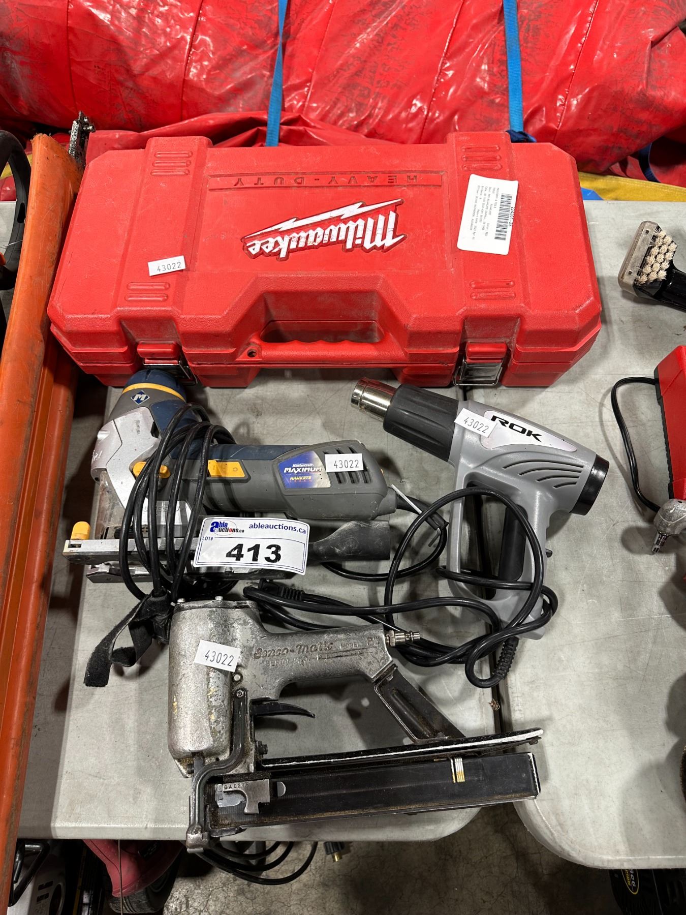 LOT OF ASSORTED POWER TOOLS INCLUDING MILWAUKEE ELECTRIC SAWZALL ...