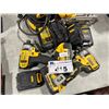 Image 2 : LOT OF ASSORTED DEWALT POWER TOOLS INCLUDING 2 CORDLESS IMPACT DRIVERS, CORDLESS JIGSAW, 6