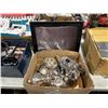 Image 4 : LOT OF ASSORTED SILVERWARE, BOX OF 3 IN 1 IPHONE 12 CHARGER/SCREEN PROTECTOR/CASE, BOX OF ASSORTED