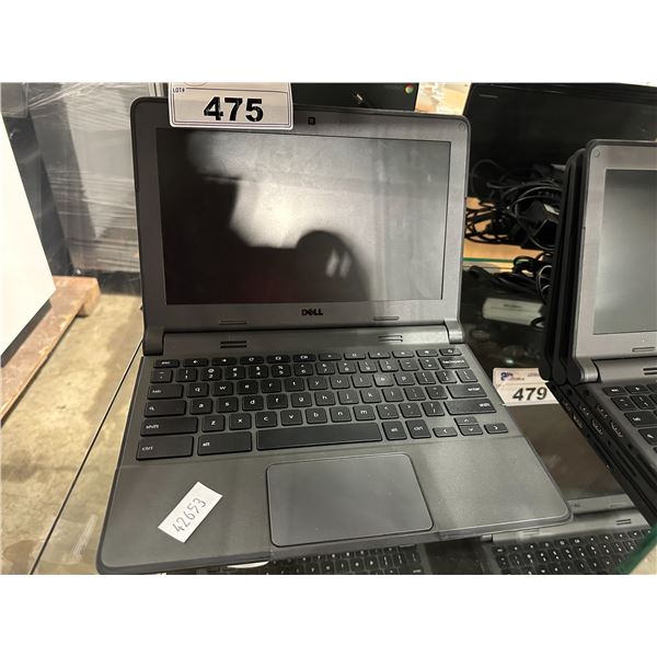 3 DELL GOOGLE CHROMEBOOK LAPTOP COMPUTERS WITH POWER SUPPLIES ( C GRADE )