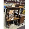 Image 3 : 2 DARK WOOD ANTIQUE 35' SQUARE TABLE WITH 2 LEAFS, DARK WOOD ANTIQUE 2 DRAWER 2 DOOR SIDEBOARD,