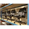 Image 2 : 3 BLACK LEATHER STYLE MID BACK MOBILE ADJUSTABLE OFFICE CHAIRS