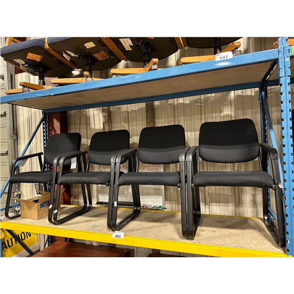 4 BLACK METAL FRAMED PADDED CLIENT CHAIRS