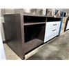 Image 2 : DARK WOOD / WHITE 2 DRAWER STORAGE OFFICE CREDENZA