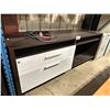 Image 2 : DARK WOOD / WHITE 2 DRAWER STORAGE OFFICE CREDENZA