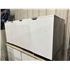 Image 2 : 4 WHITE 2 DOOR STORAGE CABINETS 35.5" X 16" X 29.5"