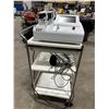 Image 1 : COMMERCIAL LIPO LASER PLUS STATION WITH 10 ASSORTED LASERS, CONTROL BOX AND 3 TIER SHELF