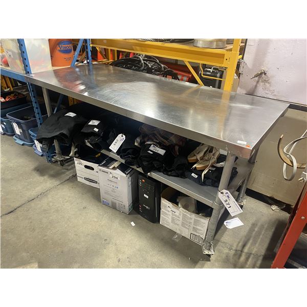 DUKE STAINLESS STEEL COMMERCIAL MOBILE PREP TABLE 6' X 29.5" X 35"