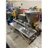 Image 2 : STAINLESS STEEL COMMERCIAL FOOT OPERATED HYDRAULIC PISTON EXTRUDER SYSTEM ON MOBILE TABLE WITH FOOT