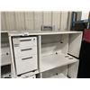 Image 2 : WHITE L-SHAPED EXECUTIVE DESK WITH 3 DRAWER MOBILE PEDESTAL AND PRIVACY SCREEN