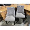 Image 1 : 2 GREY PADDED STUDDED OCCASIONAL CHAIRS