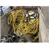 Image 1 : LOT OF ASSORTED INDUSTRIAL JOBSITE STRING LIGHTING, ELECTRICAL CABLE, ELECTRICAL BOXES AND FITTINGS