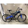 Image 2 : SUPERCYCLE HOOLIGAN BLACK/BLUE 21 SPEED FULL SUSPENSION MOUNTAIN BIKE