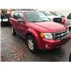 Image 2 : 2008 FORD ESCAPE XLT, 4DR SUV, RED, VIN 1FMCU93Z48KE72830